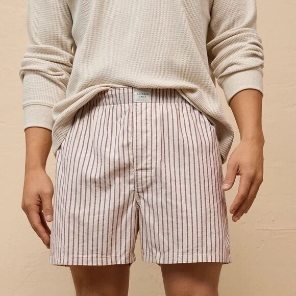 AE Men’s Cream Stripe Stretch Boxer Short - Picture 1 of 10